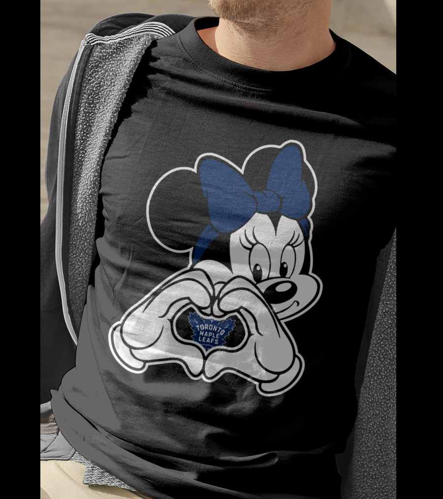 Toronto Maple Leafs Minnie Mouse Heart Hands T-Shirt