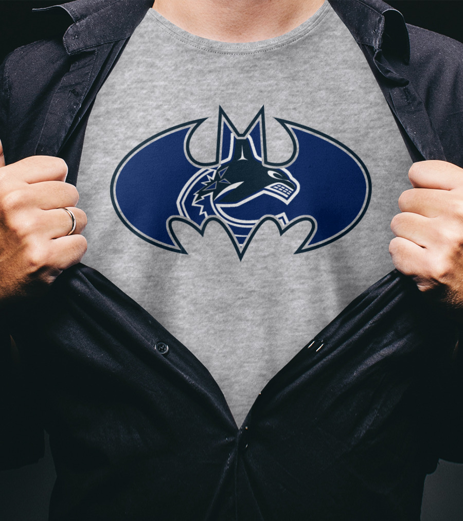 Vancouver Canucks Orca Batman Logo Fusion T-Shirt