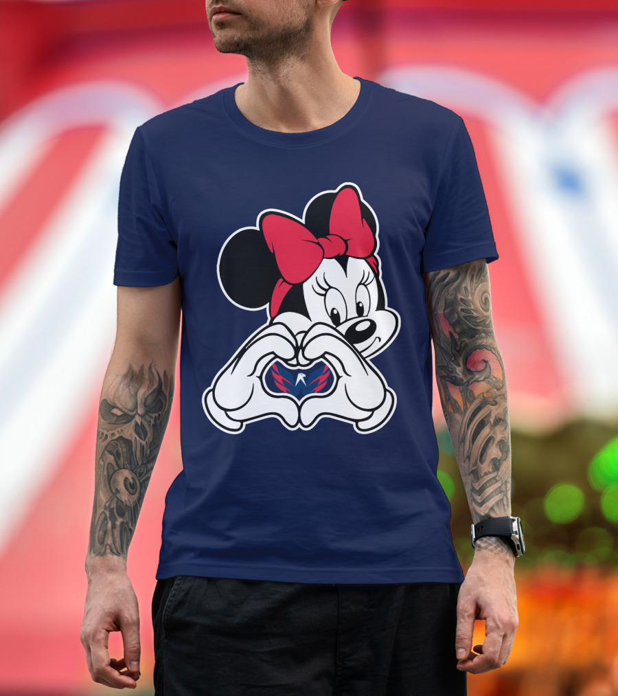 Minnie Mouse Heart Hands Washington Capitals T-Shirt