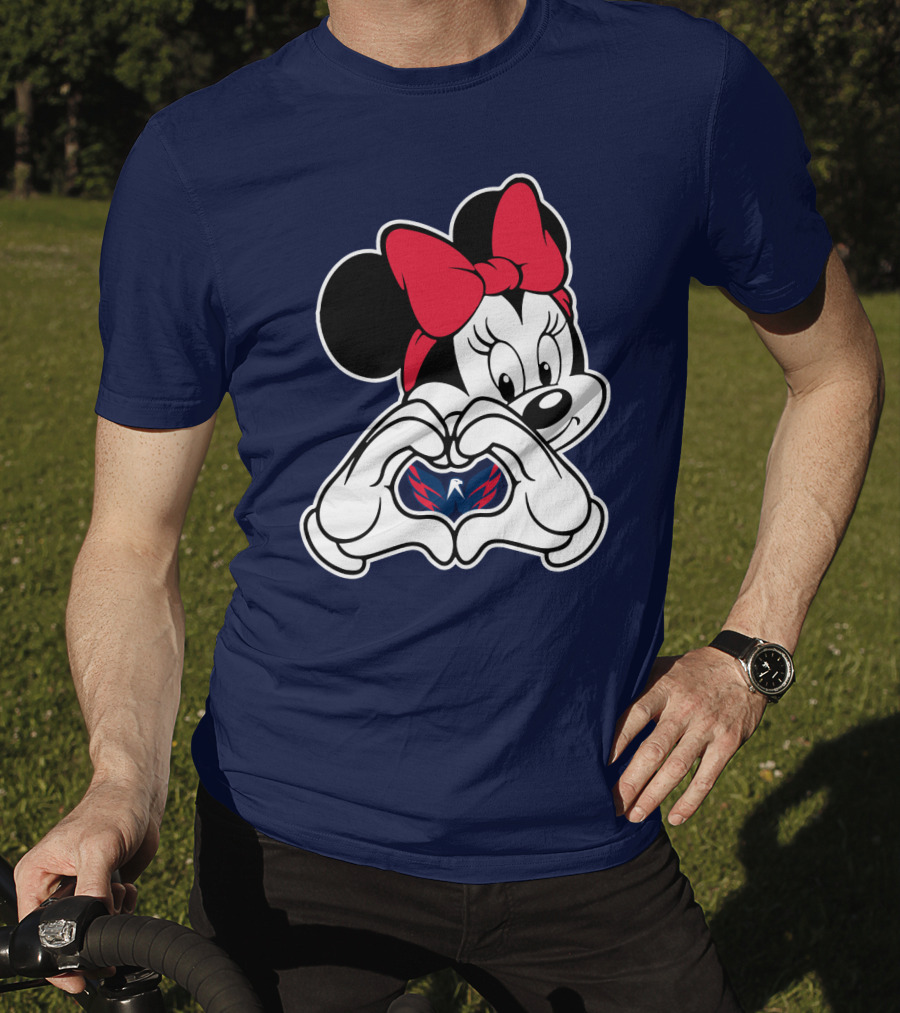 Minnie Mouse Heart Hands Washington Capitals T-Shirt