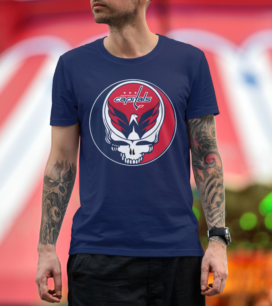 Washington Capitals Deadheads Hockey Logo Crest T-Shirt