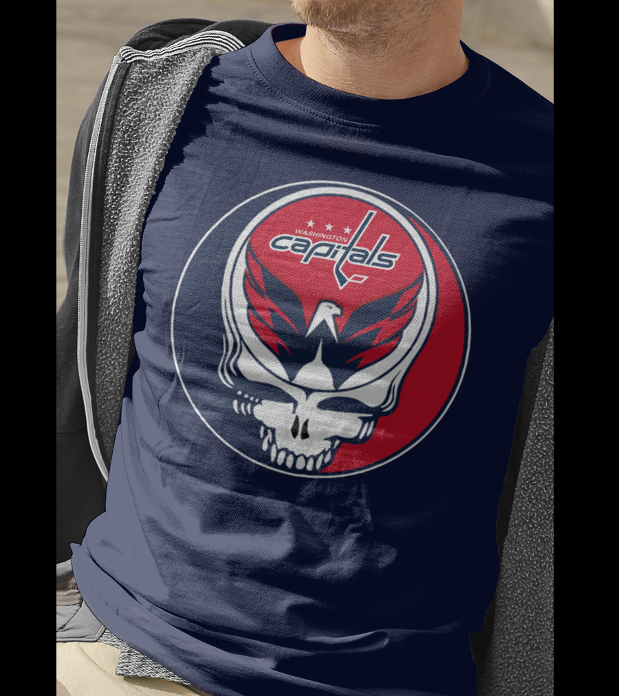 Washington Capitals Deadheads Hockey Logo Crest T-Shirt
