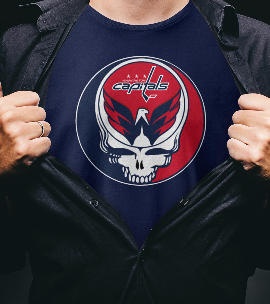 Washington Capitals Deadheads Hockey Logo Crest T-Shirt