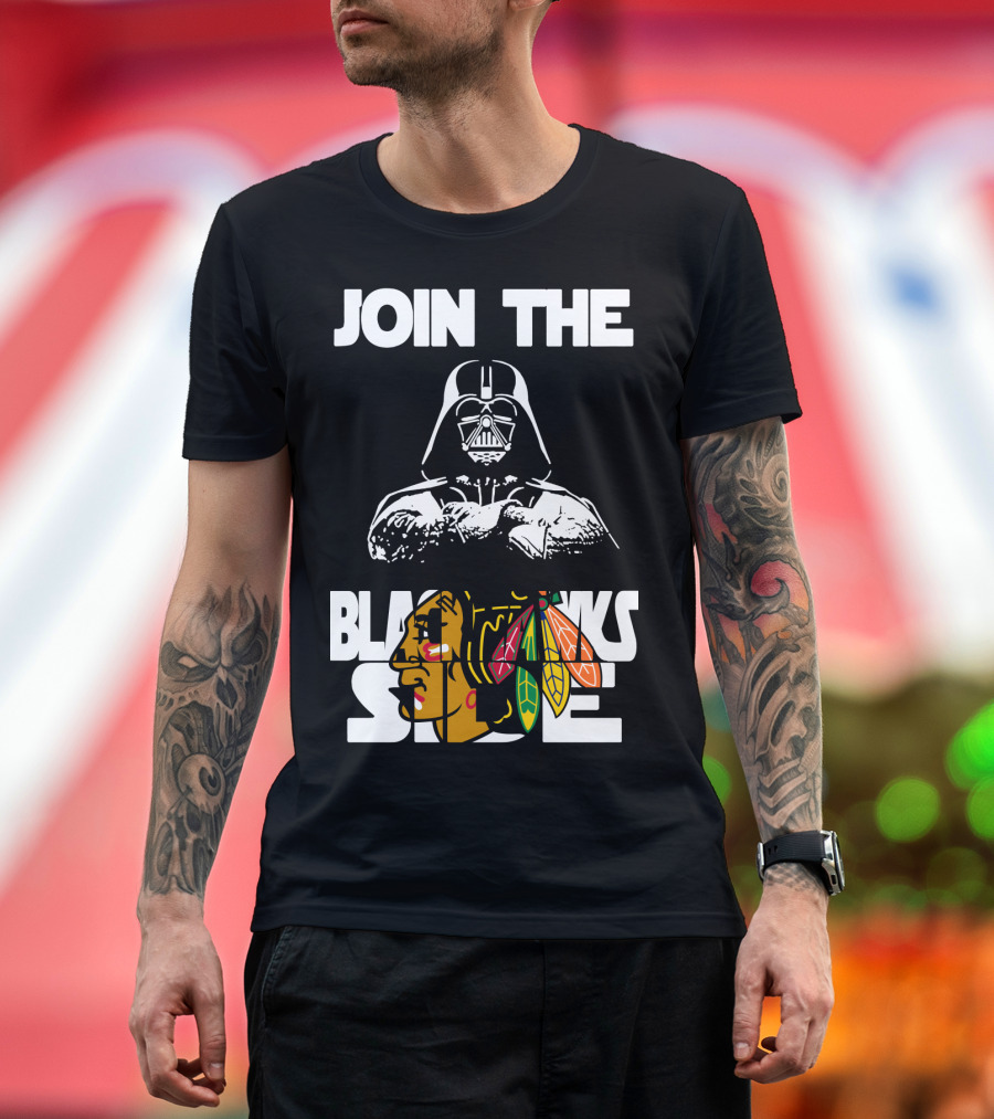 Join The Blackhawks Side Darth Vader T-Shirt
