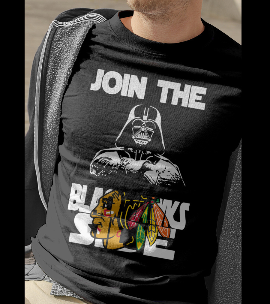 Join The Blackhawks Side Darth Vader T-Shirt