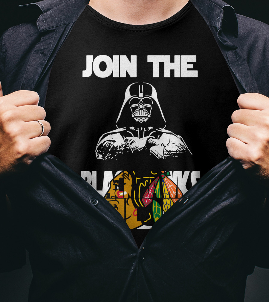 Join The Blackhawks Side Darth Vader T-Shirt