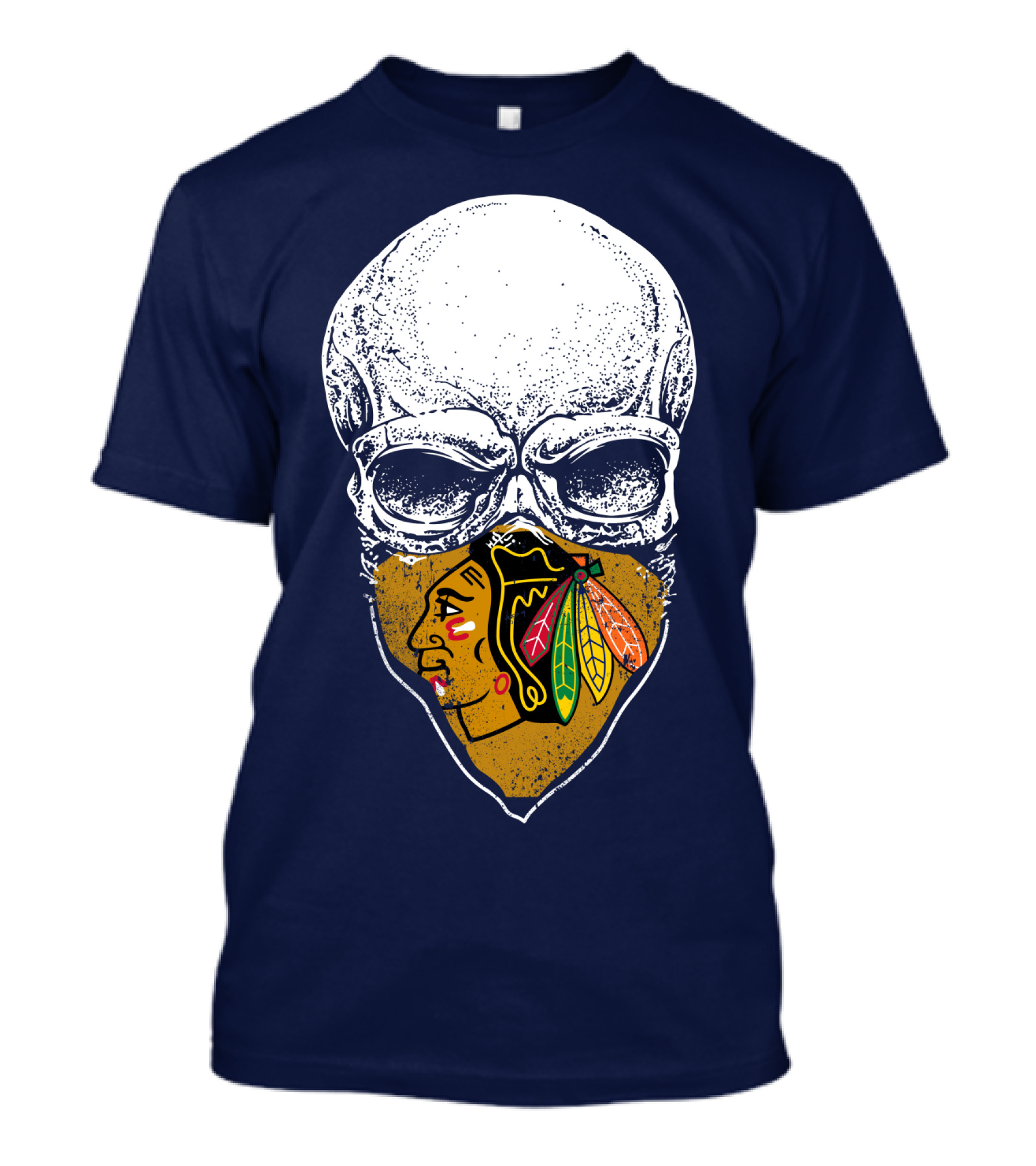 Blackhawks Skull Face Mask T-Shirt