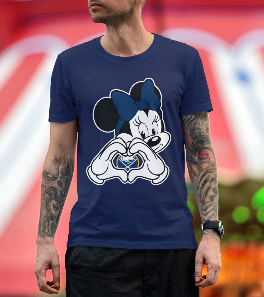Buffalo Sabres Minnie Mouse Heart Hands T-Shirt