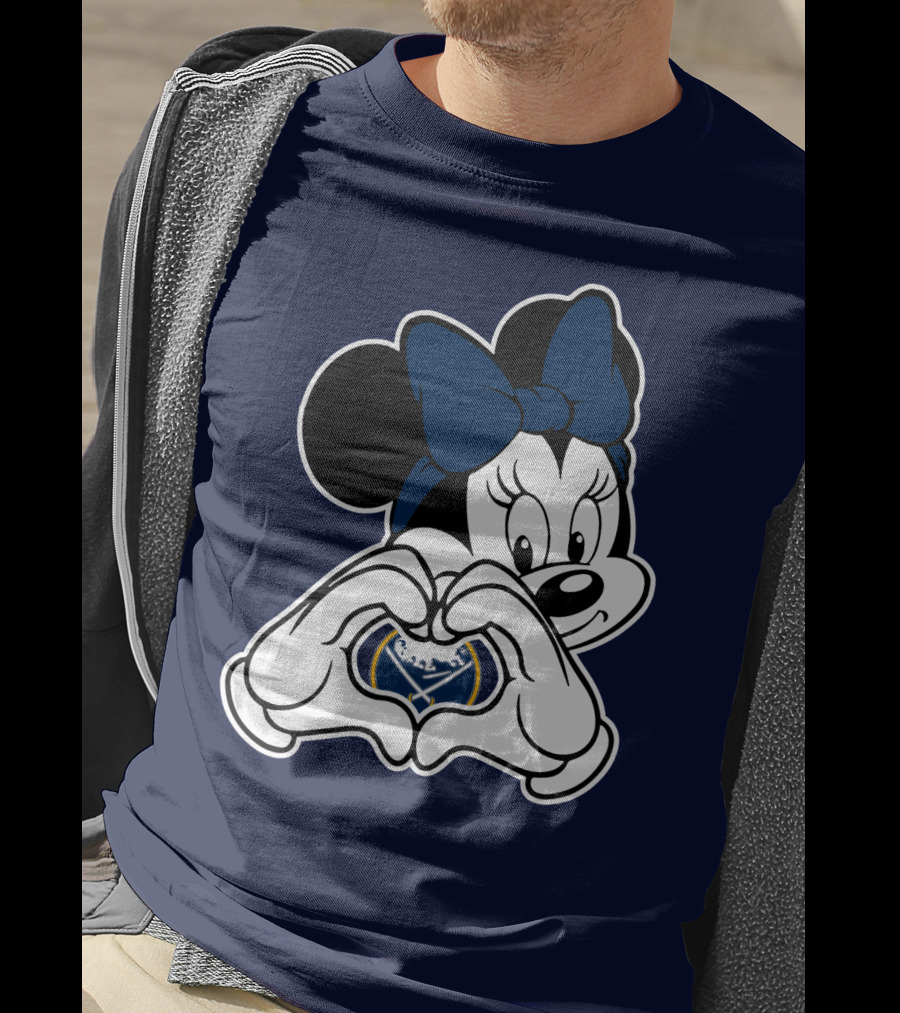 Buffalo Sabres Minnie Mouse Heart Hands T-Shirt