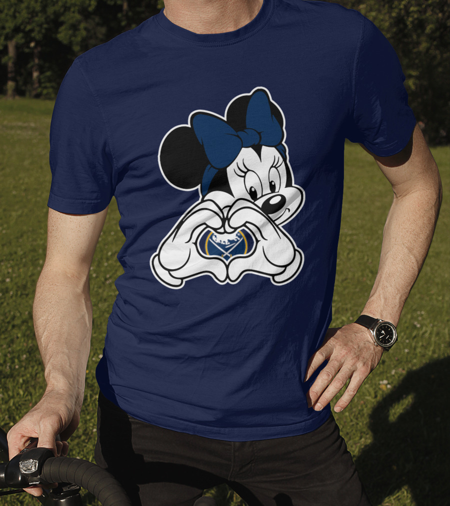 Buffalo Sabres Minnie Mouse Heart Hands T-Shirt