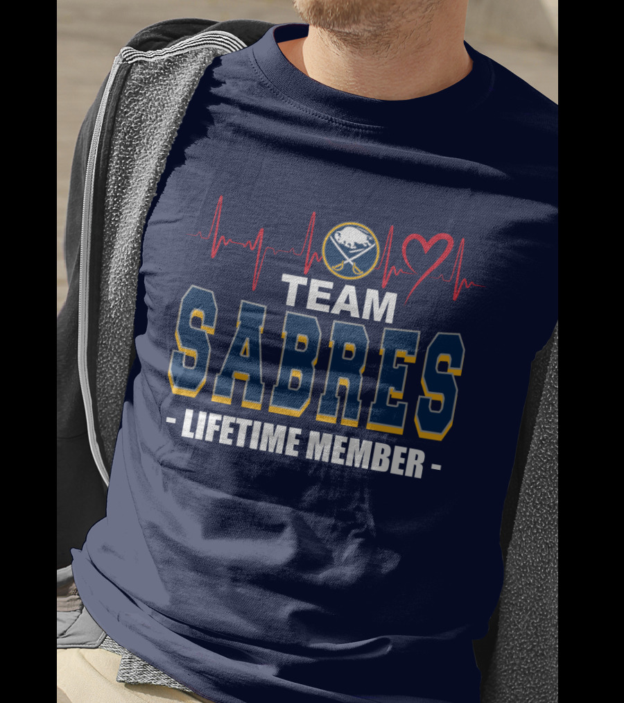 Team Buffalo Sabres Lifetime Member Heartbeat T-Shirt