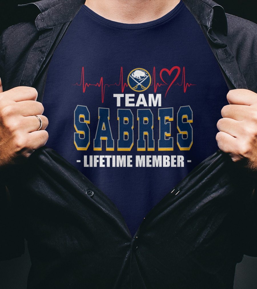 Team Buffalo Sabres Lifetime Member Heartbeat T-Shirt