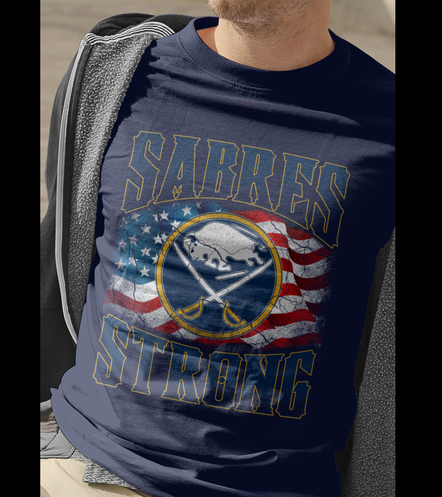 Sabres Strong Buffalo American Flag T-Shirt
