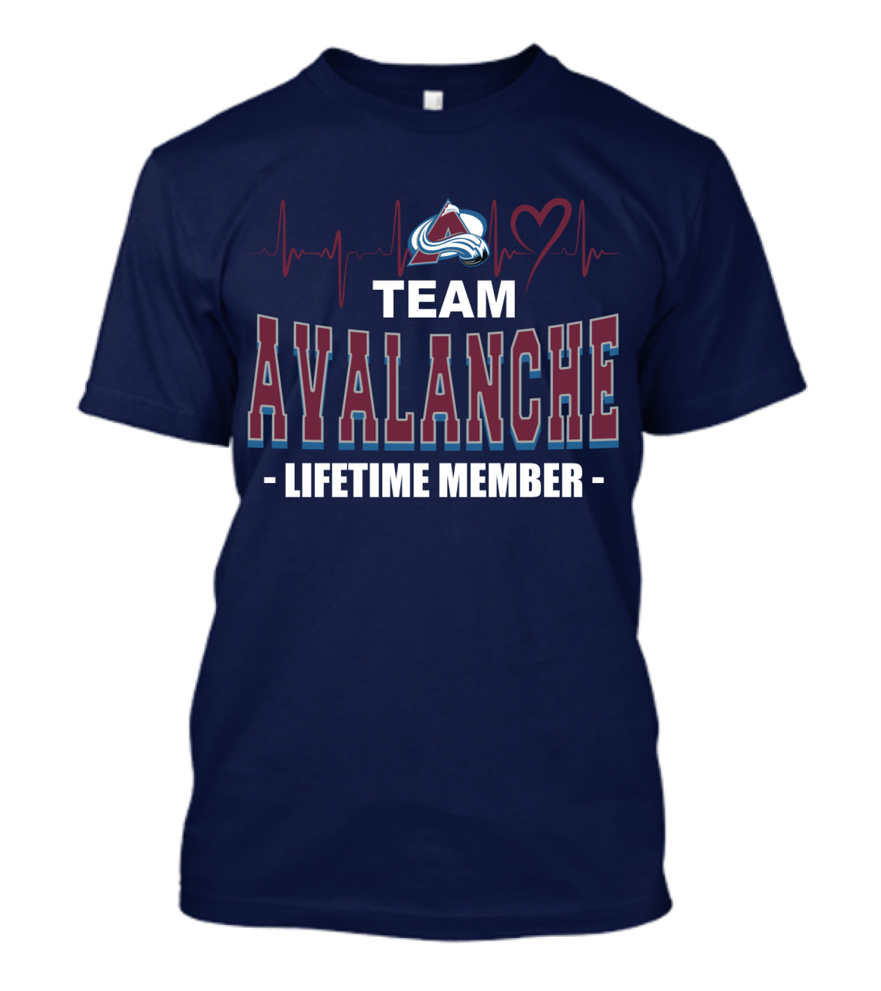 Team Avalanche Lifetime Member Colorado Avalanche Heartbeat T-Shirt