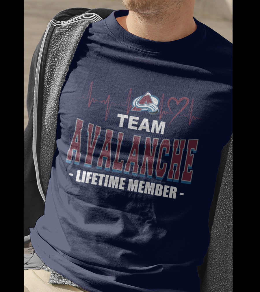 Team Avalanche Lifetime Member Colorado Avalanche Heartbeat T-Shirt