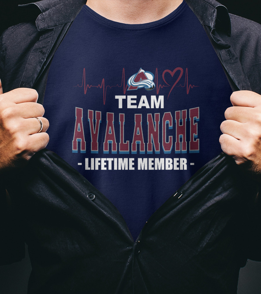 Team Avalanche Lifetime Member Colorado Avalanche Heartbeat T-Shirt