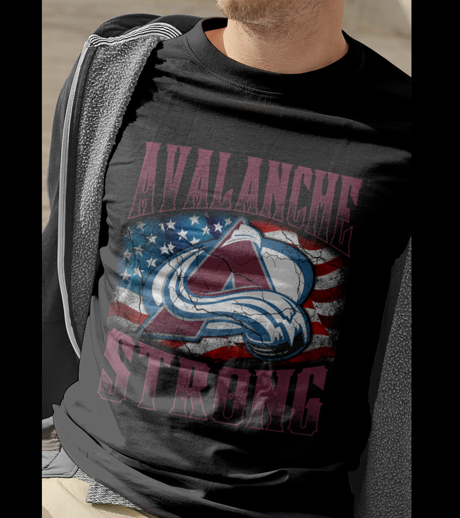 Avalanche Strong Colorado American Flag T-Shirt