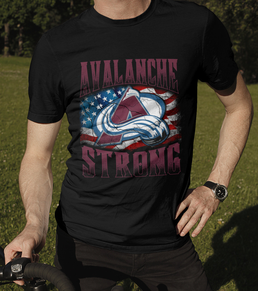 Avalanche Strong Colorado American Flag T-Shirt