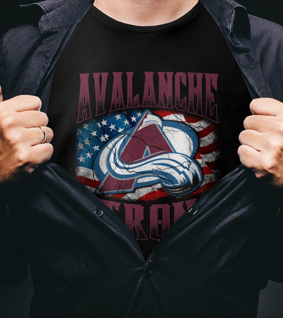 Avalanche Strong Colorado American Flag T-Shirt