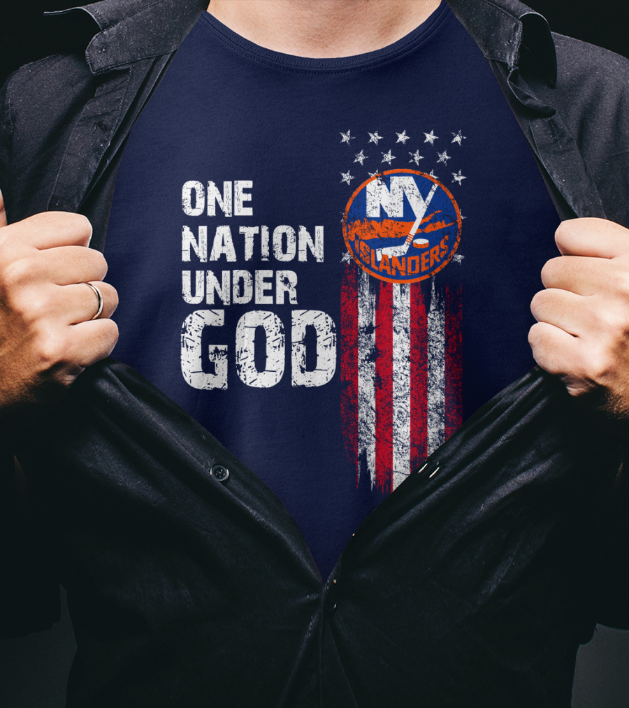 One Nation Under God New York Islanders Stars And Stripes T-Shirt