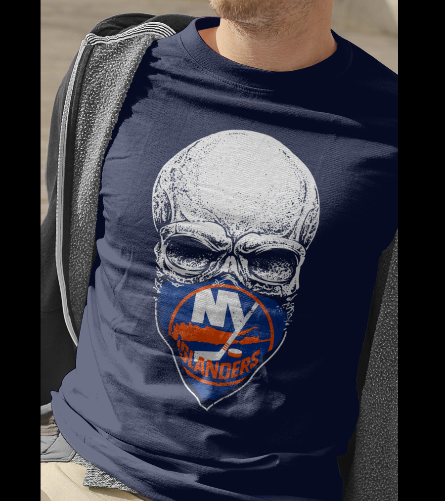 Ny Islanders Skull Logo Hockey Fan T-Shirt