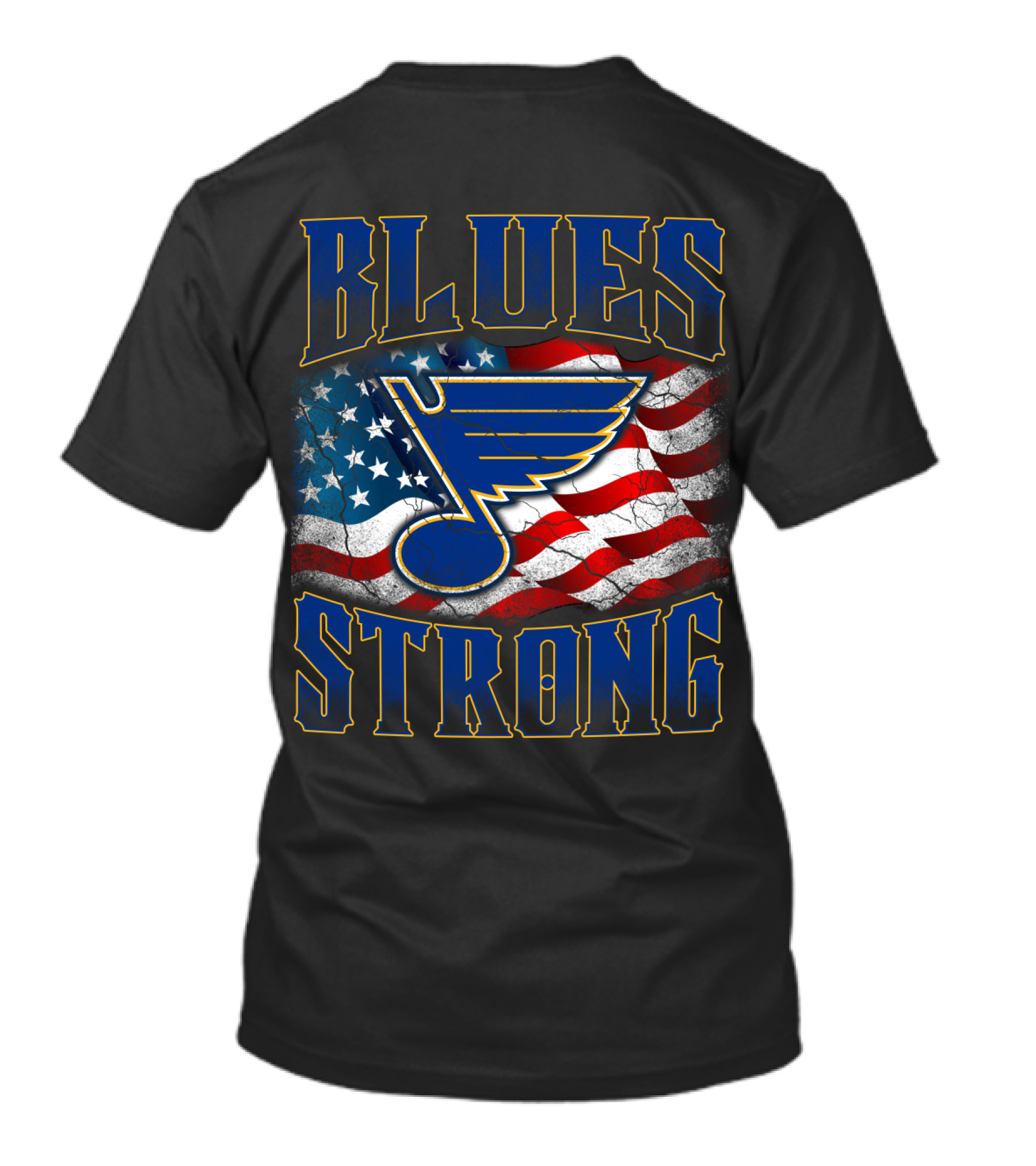 Blues Strong St. Louis American Flag T-Shirt
