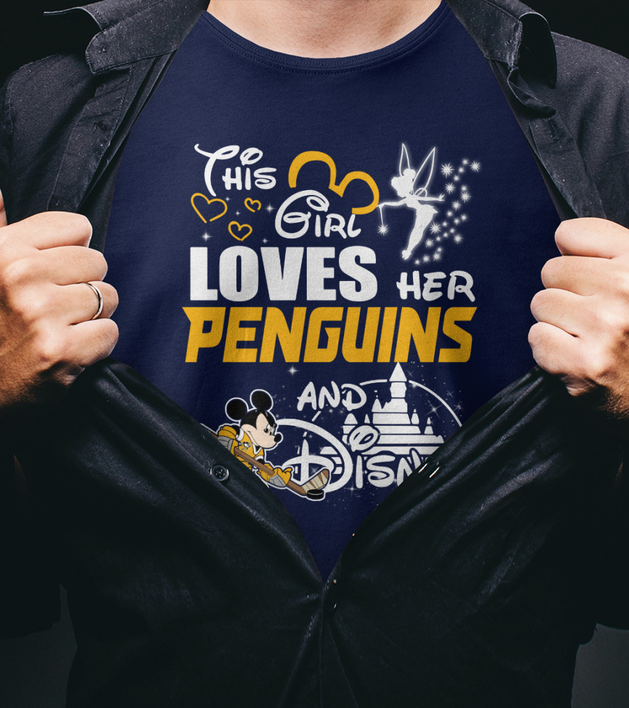This Girl Loves Her Penguins And Disney T-Shirt
