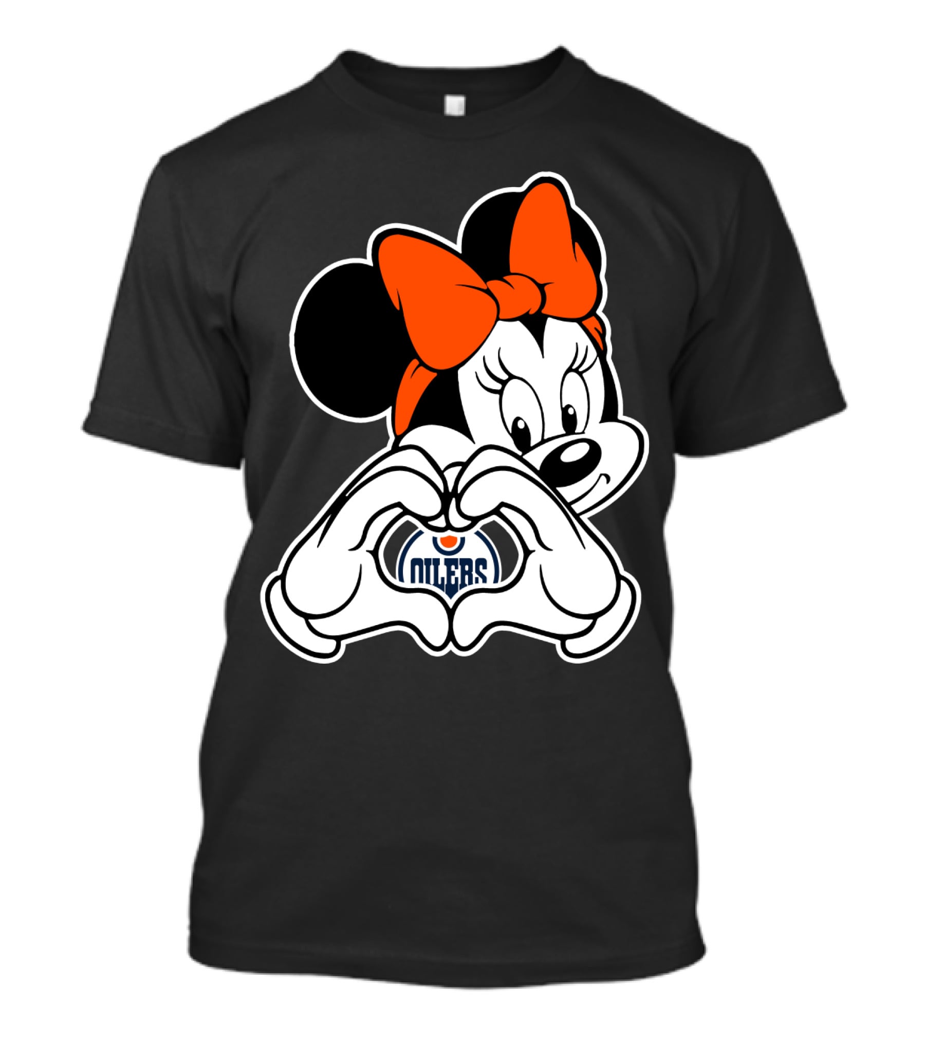 Edmonton Oilers Minnie Mouse Heart Hands T-Shirt