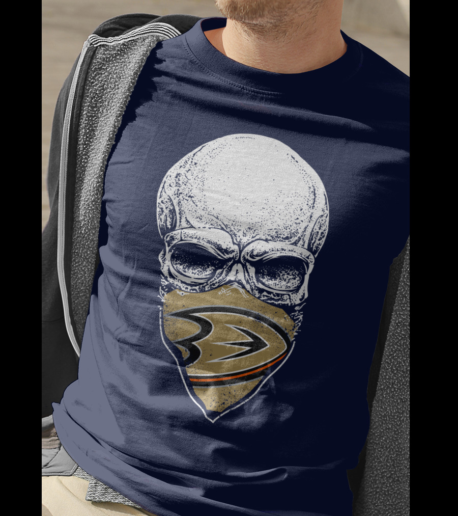 Anaheim Ducks Hockey Skull Mask T-Shirt