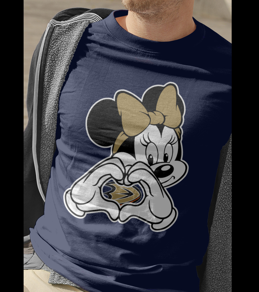 Anaheim Ducks Minnie Mouse Heart Hands T-Shirt