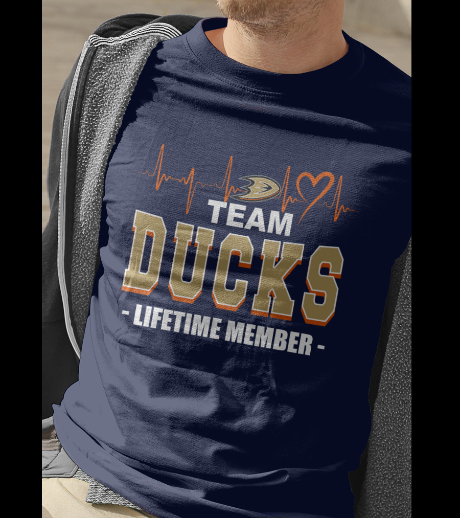 Team Ducks Lifetime Member Anaheim Ducks Heartbeat T-Shirt