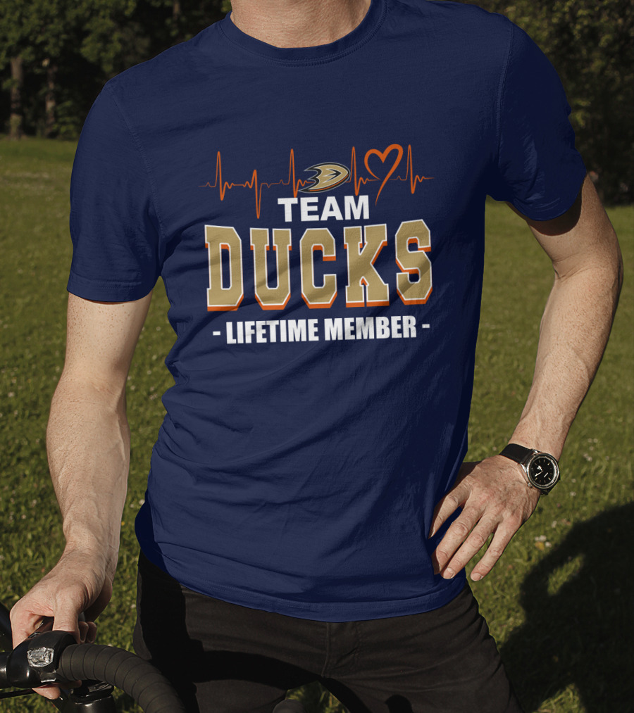Team Ducks Lifetime Member Anaheim Ducks Heartbeat T-Shirt