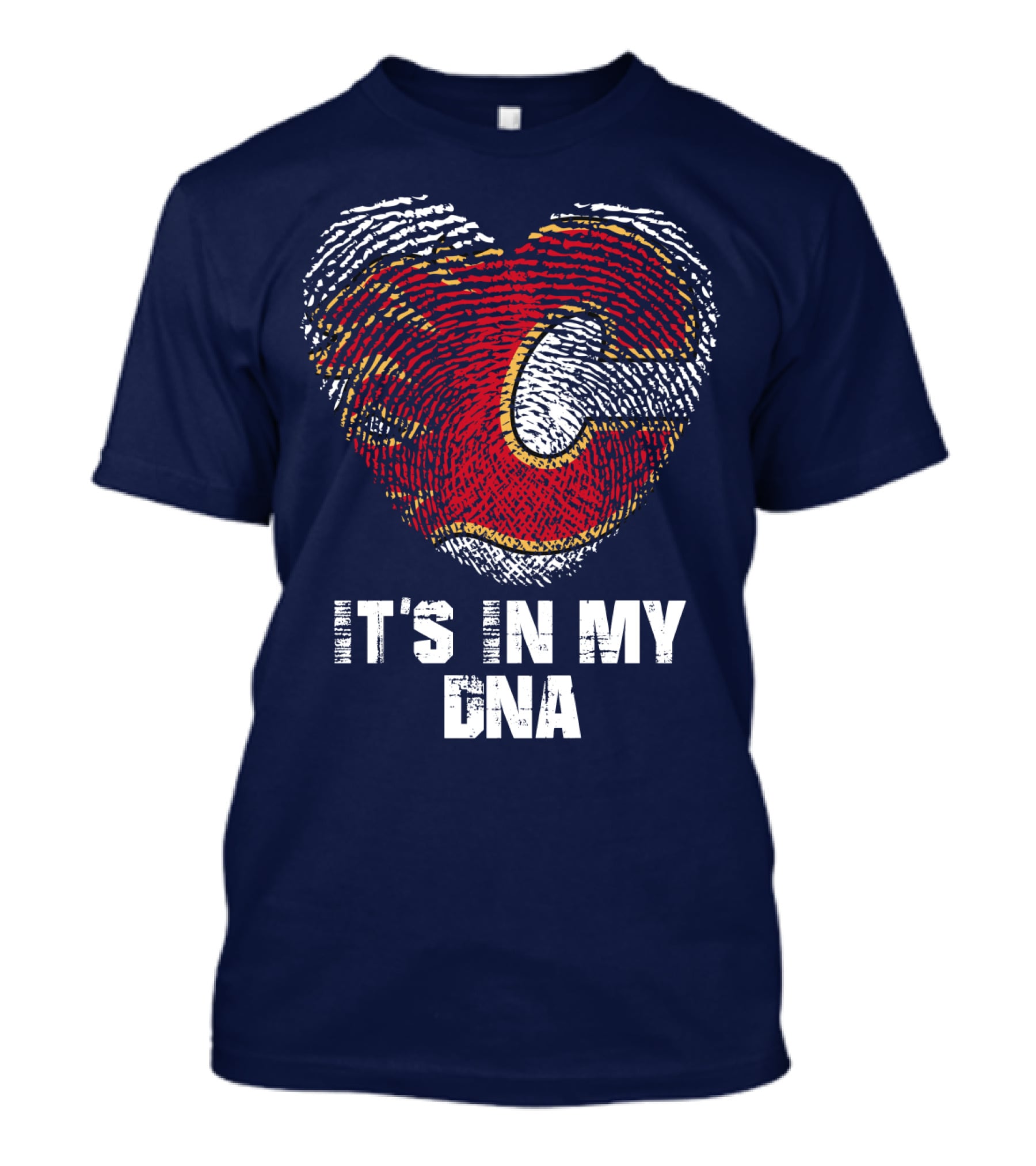 Calgary Flames Heart It's In My Dna Fingerprint T-Shirt