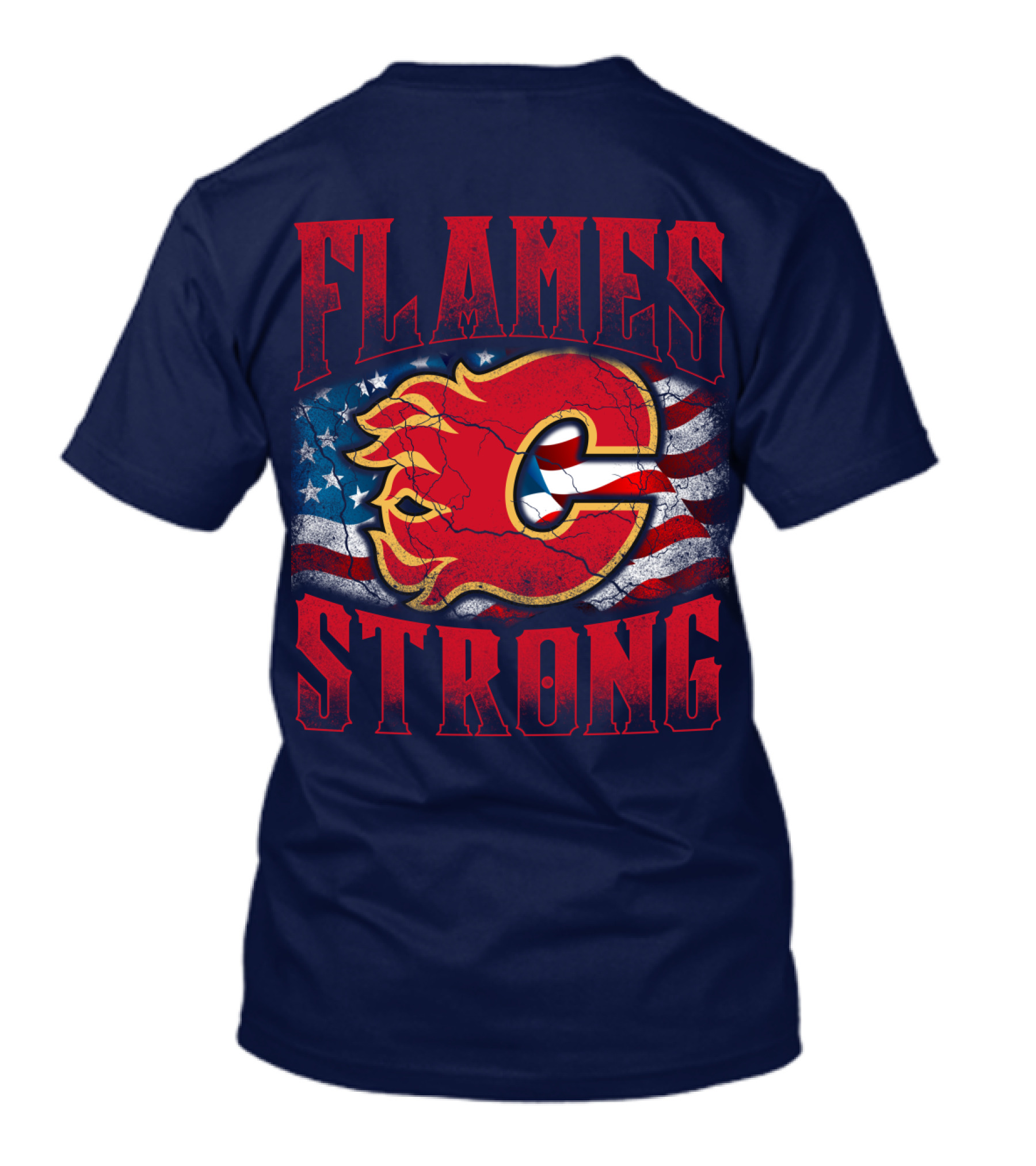 Flames Strong Calgary Flames American Flag T-Shirt