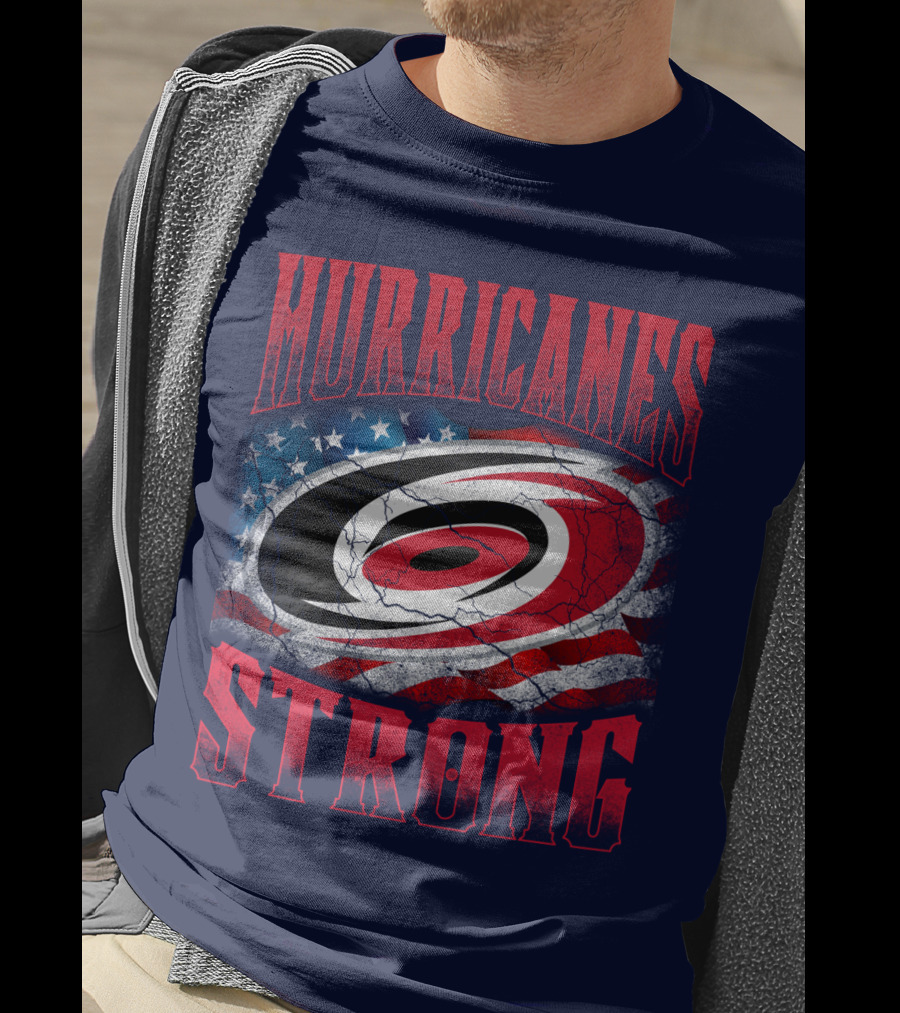 Carolina Hurricanes Strong American Flag T-Shirt