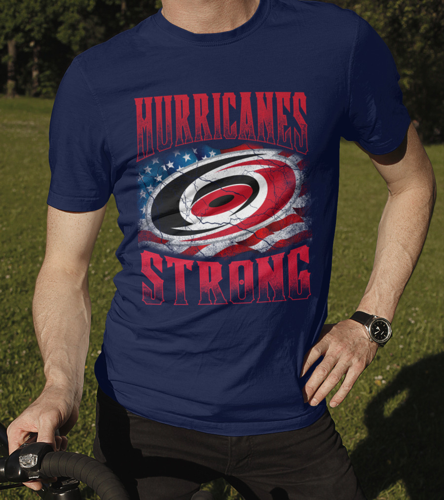 Carolina Hurricanes Strong American Flag T-Shirt