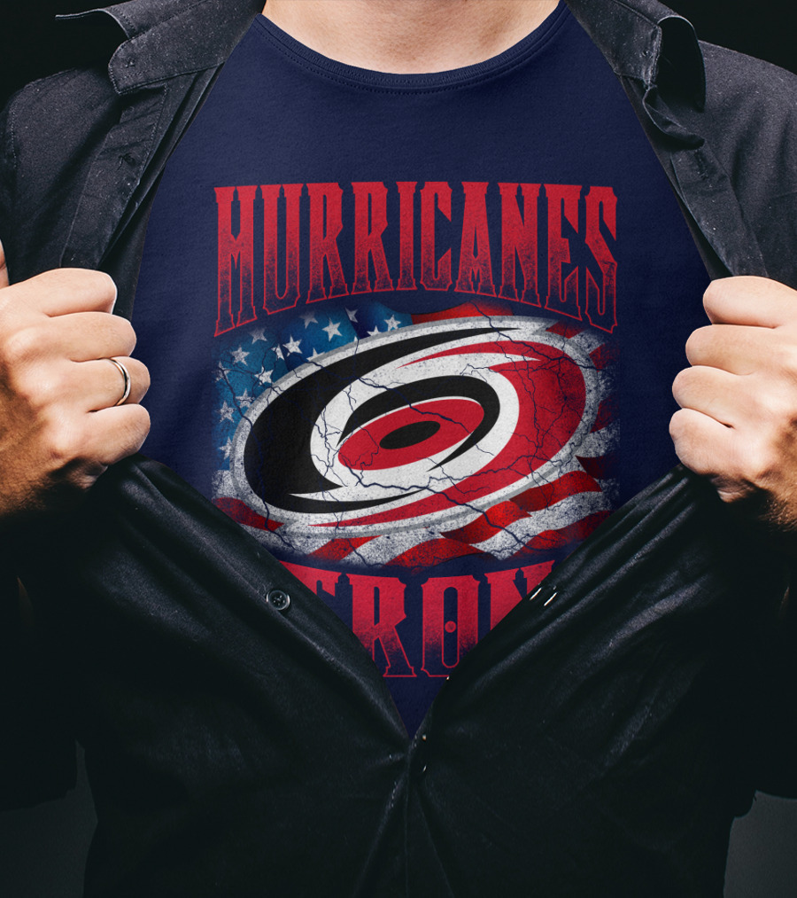 Carolina Hurricanes Strong American Flag T-Shirt