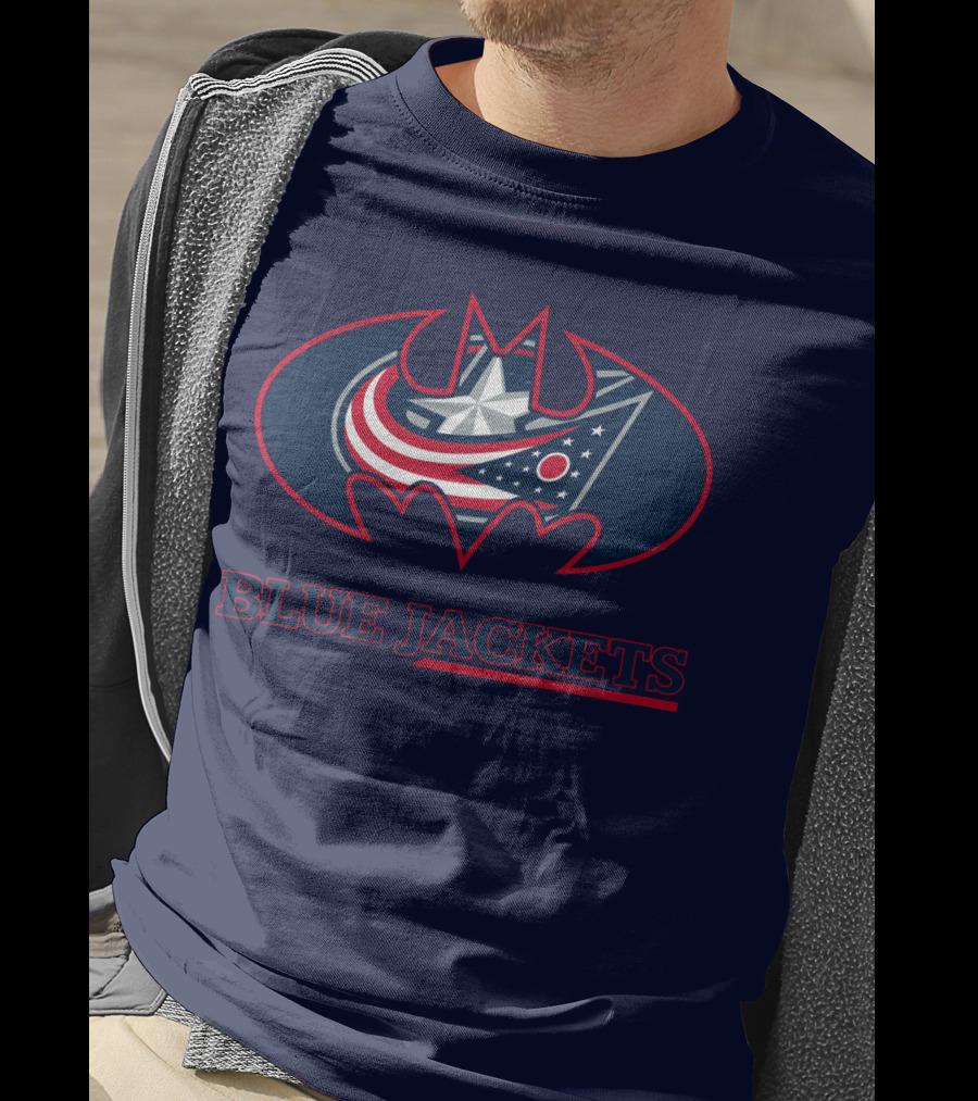 Blue Jackets Bat Emblem Fusion T-Shirt