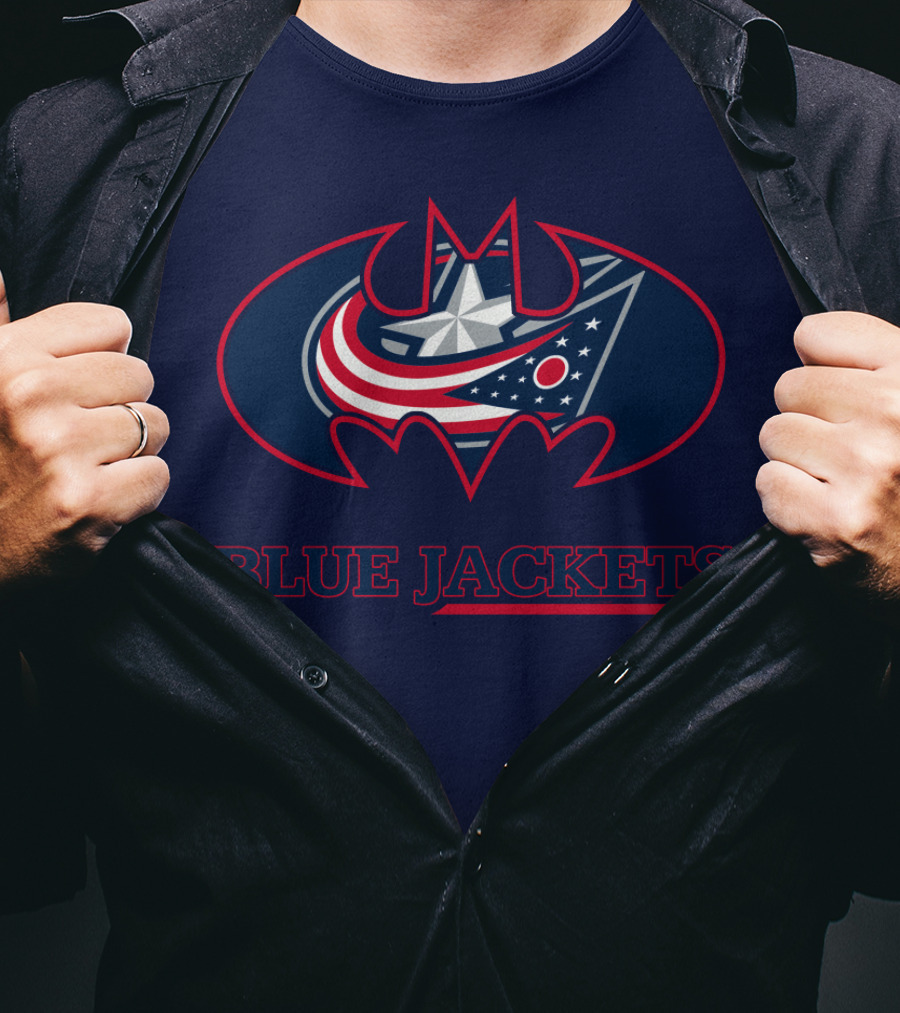 Blue Jackets Bat Emblem Fusion T-Shirt