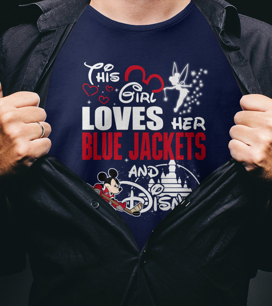 This Girl Loves Her Blue Jackets And Disney T-Shirt