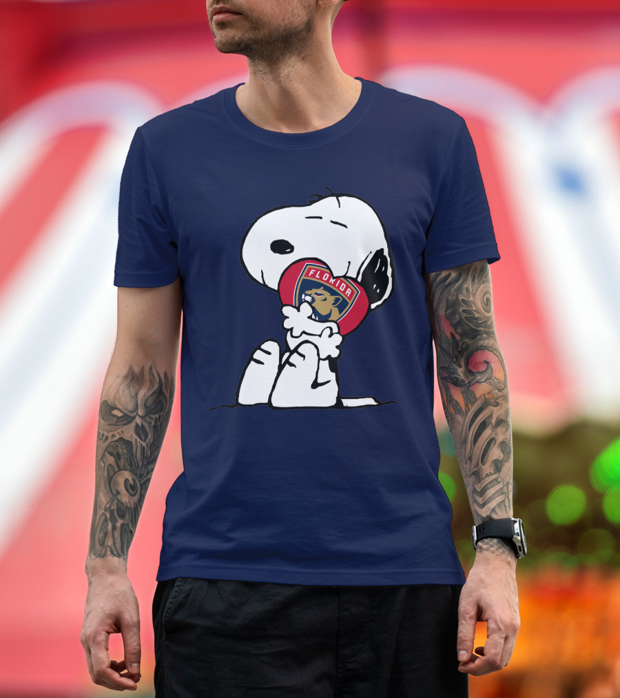 Snoopy Hugging Florida Panthers Heart T-Shirt
