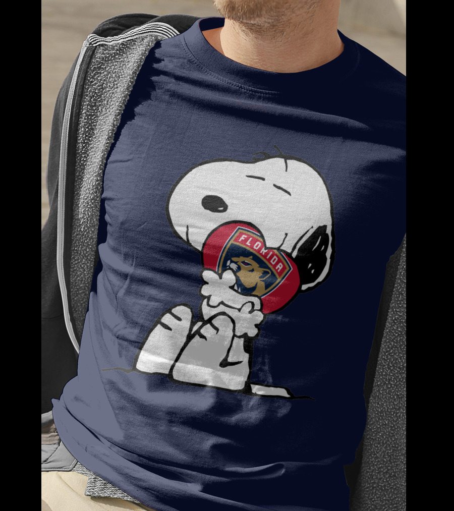 Snoopy Hugging Florida Panthers Heart T-Shirt