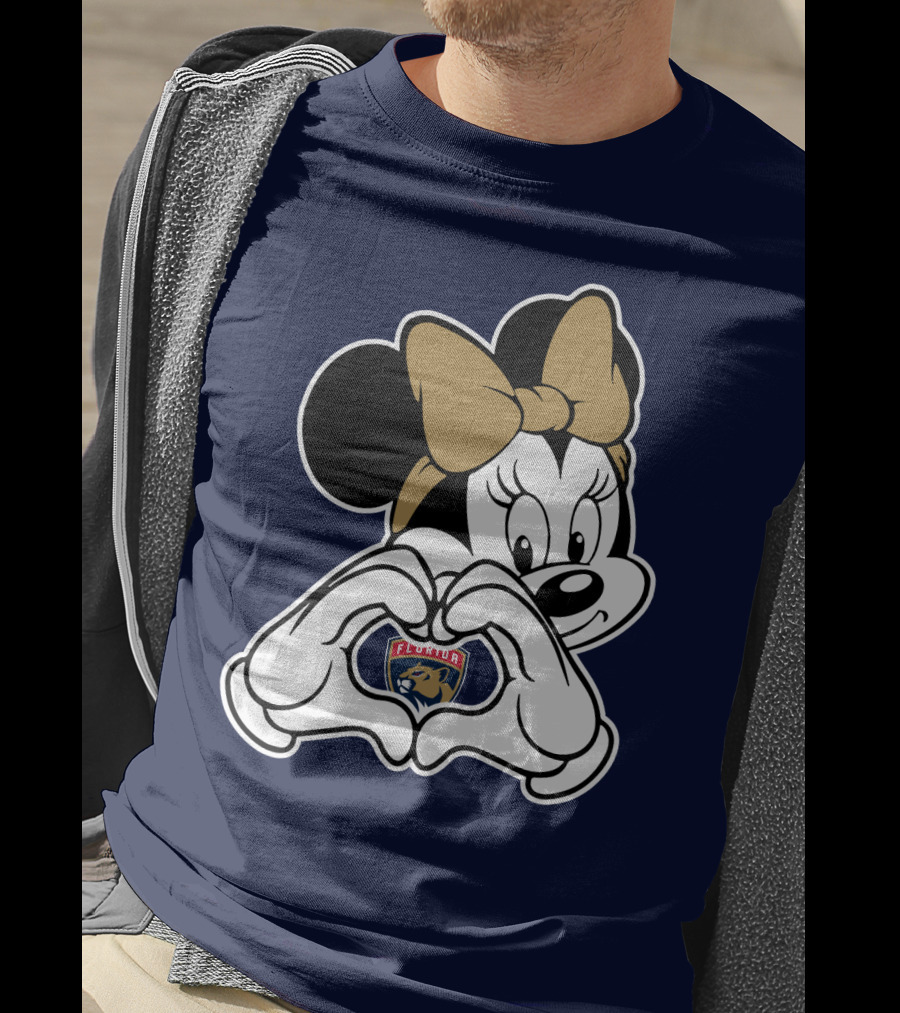 Florida Panthers Minnie Heart Hands T-Shirt