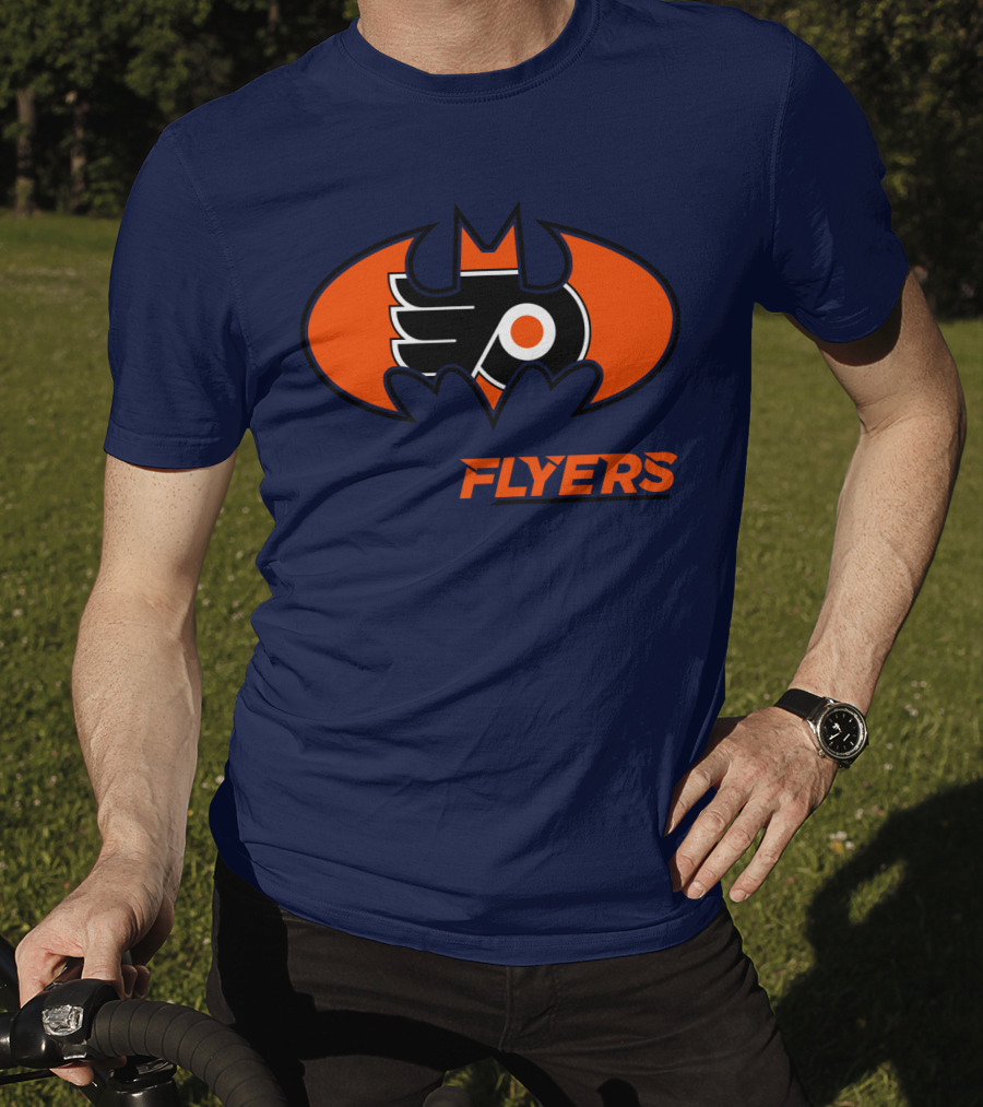 Philadelphia Flyers Batman Logo Crossover T-Shirt