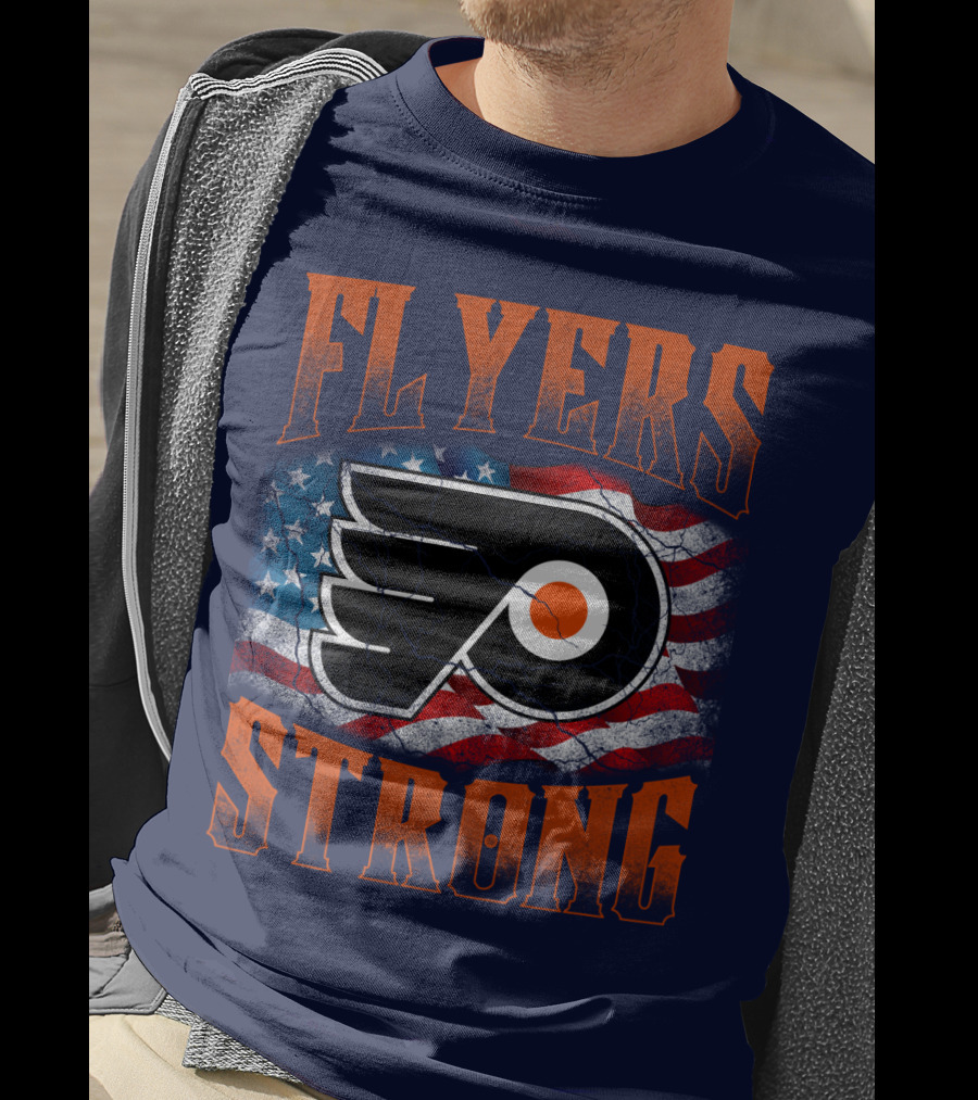 Flyers Strong Philadelphia American Flag T-Shirt