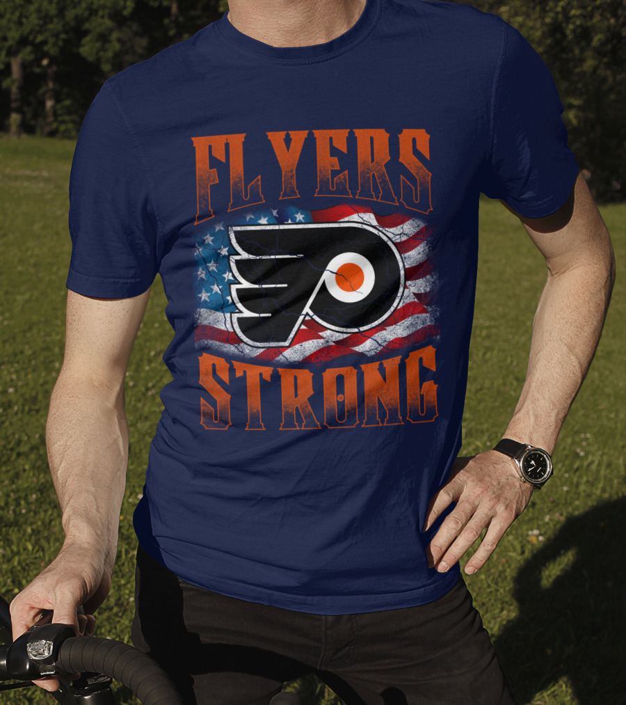 Flyers Strong Philadelphia American Flag T-Shirt