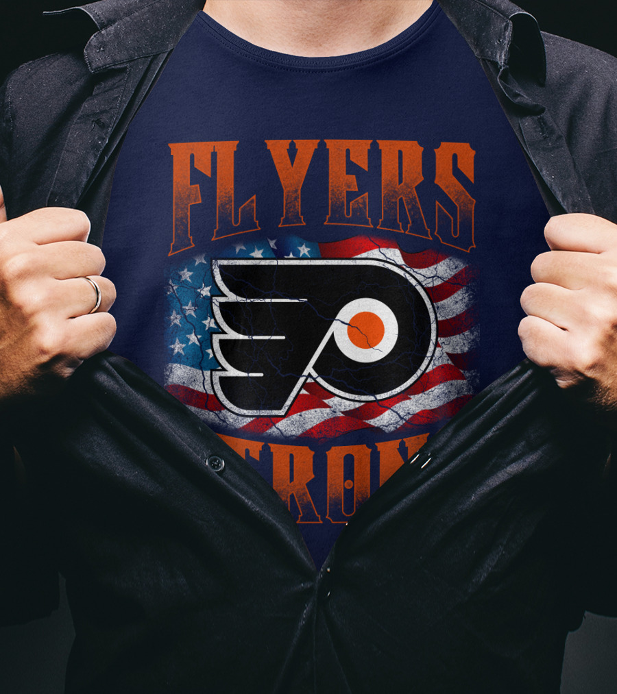 Flyers Strong Philadelphia American Flag T-Shirt