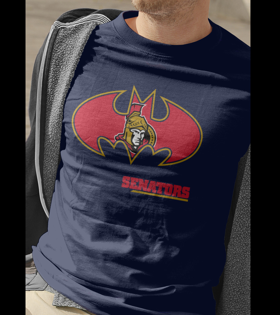 Senators Bat Symbol With Ottawa Senators T-Shirt