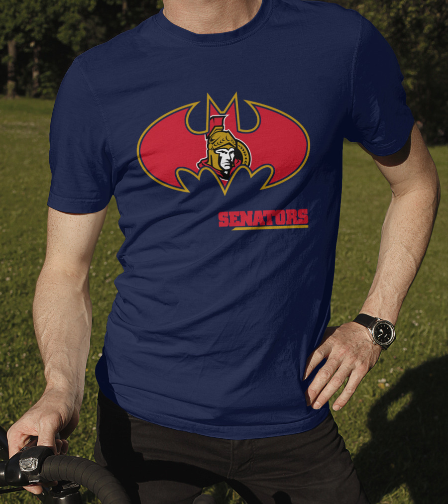 Senators Bat Symbol With Ottawa Senators T-Shirt