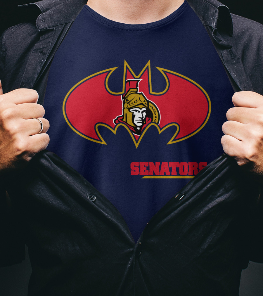 Senators Bat Symbol With Ottawa Senators T-Shirt